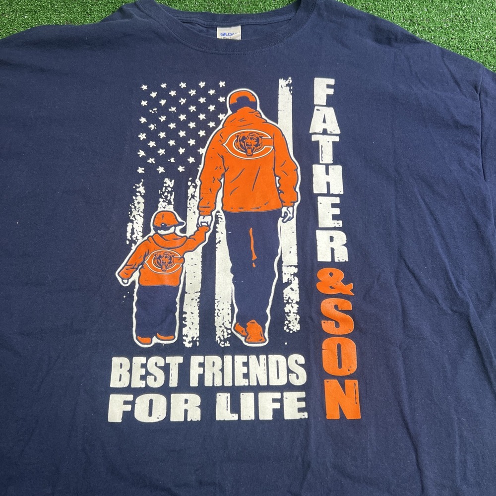 Chicago Bears Father‎ & Son Best Friends For Life Blue T-Shirt Mens Size 3XL